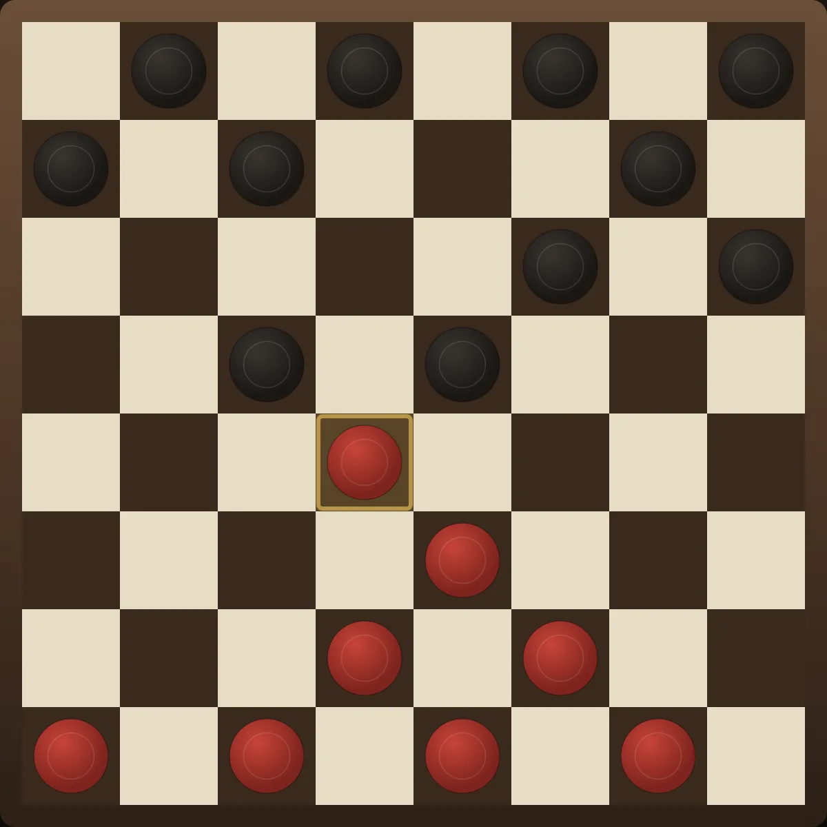 A two-for-one shot setup in checkers: red offers a piece that black is forced to capture, exposing two pieces for red's double jump.